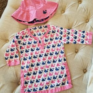 Pottery Barn Kids swimsuit coverup and sun hat